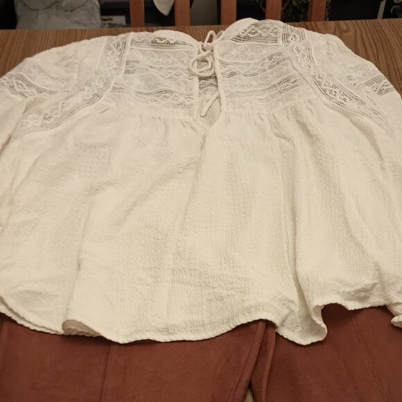 Free People Size L Cream Lace Top (NWT) - Picture 13 of 13